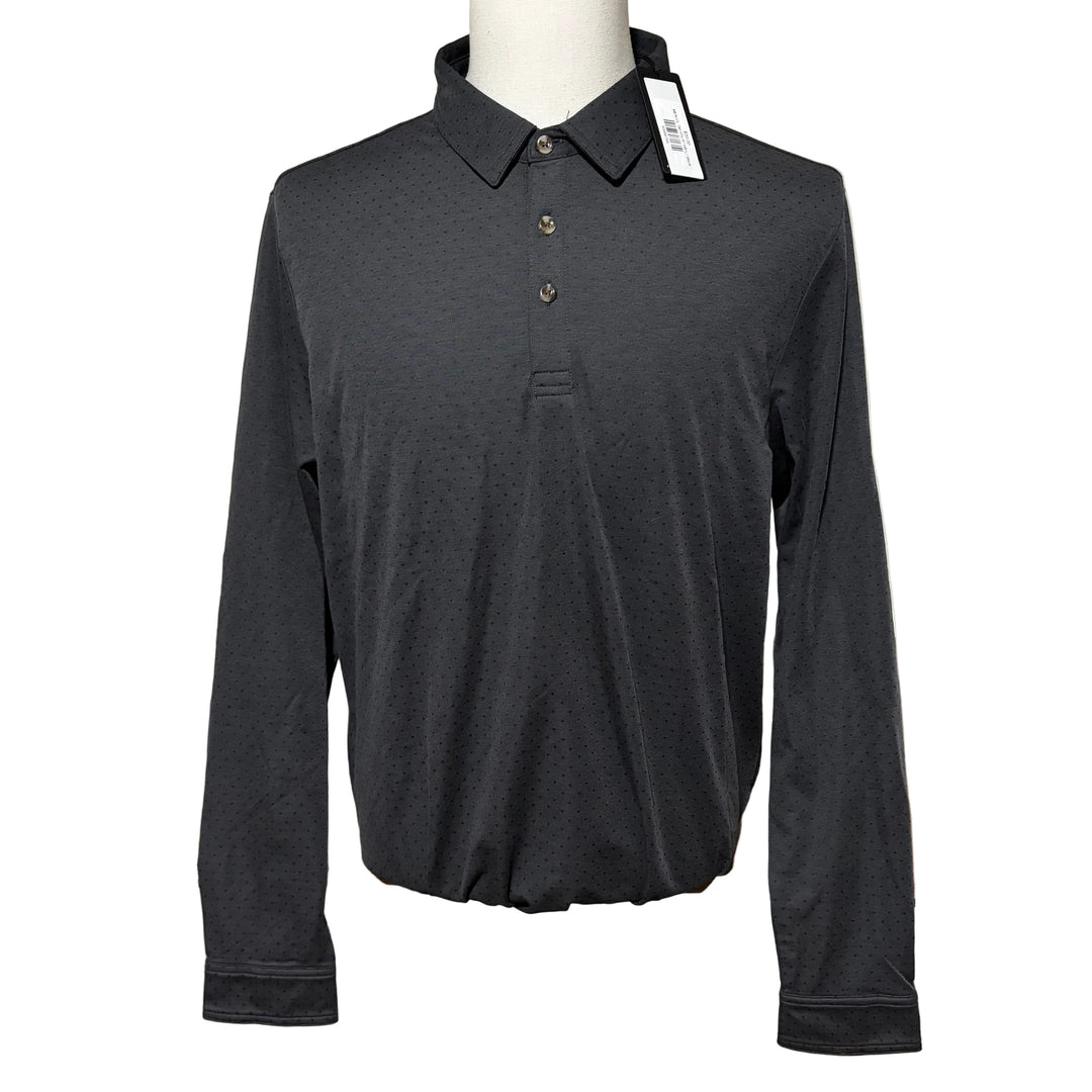 Travis Mathew Handsome Town L/S Polo (w/logo) - Heather Black - Skorzie