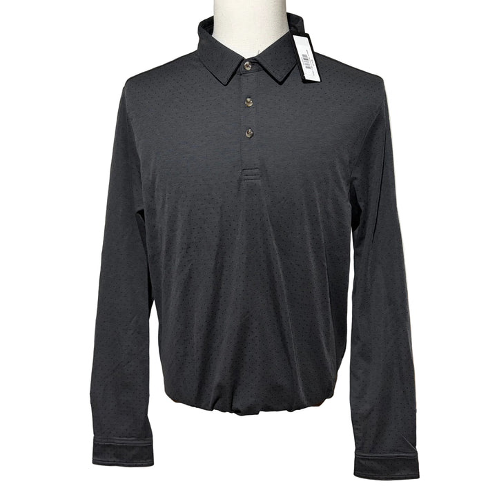 Travis Mathew Handsome Town L/S Polo (w/logo) - Heather Black - Skorzie