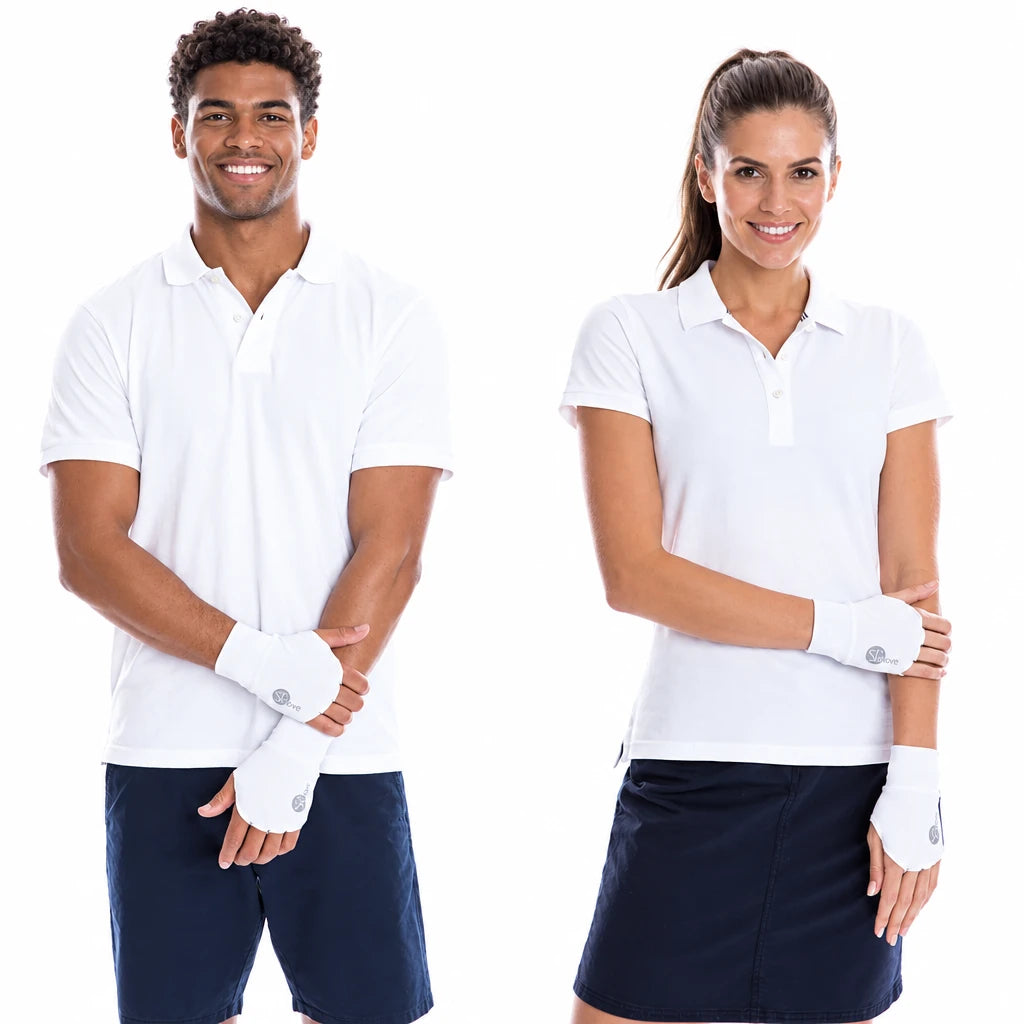SParms Palmless Golf Gloves UPF 50+ White (FINAL SALE ITEM)