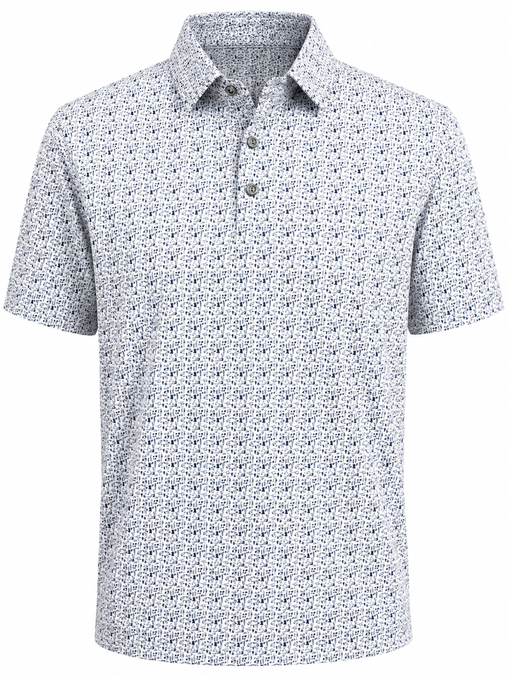 Bobby Jones Performance Par-tini Print Jersey Polo - Stormy Sea - Large