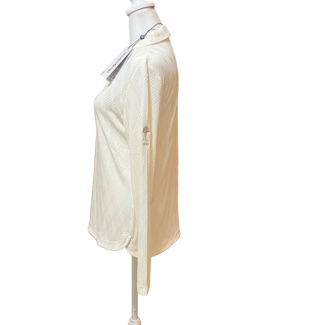 Daily Sports Jacquard LS Polo (w/ logo) - Ivory - Skorzie