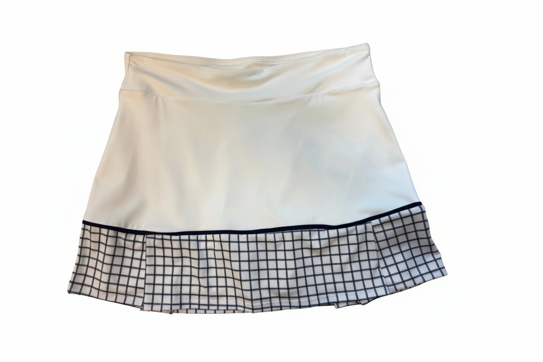 L'oeuf Poche Mod Pleated Skort - White Checkered - Medium - Skorzie