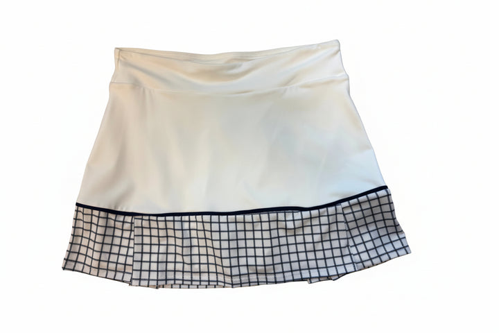 L'oeuf Poche Mod Pleated Skort - White Checkered - Medium - Skorzie