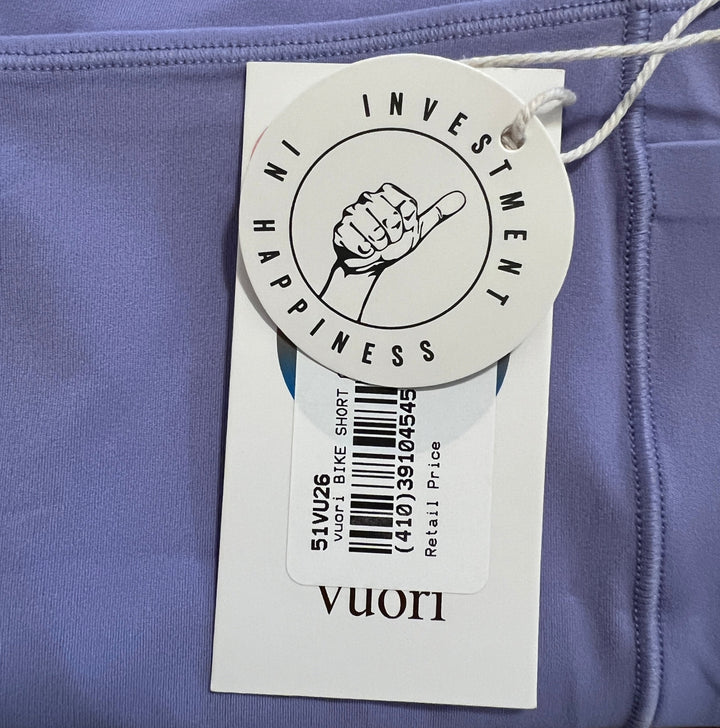 Vuori Women's Biker Shorts AllTheForm Pocket 6" Hyacinth Size XS