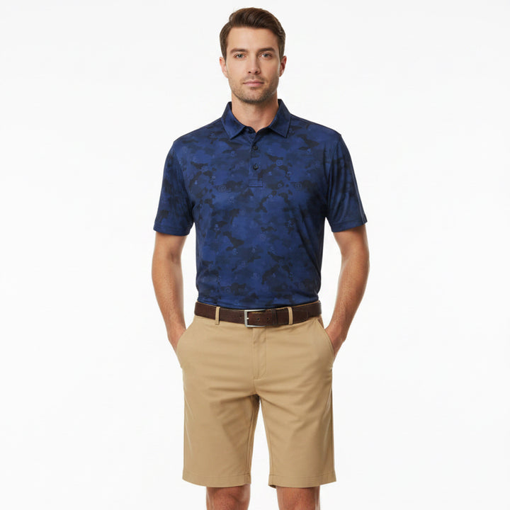 G/FORE Men's Polo Icon Camo Tech Jersey Twilight Size M