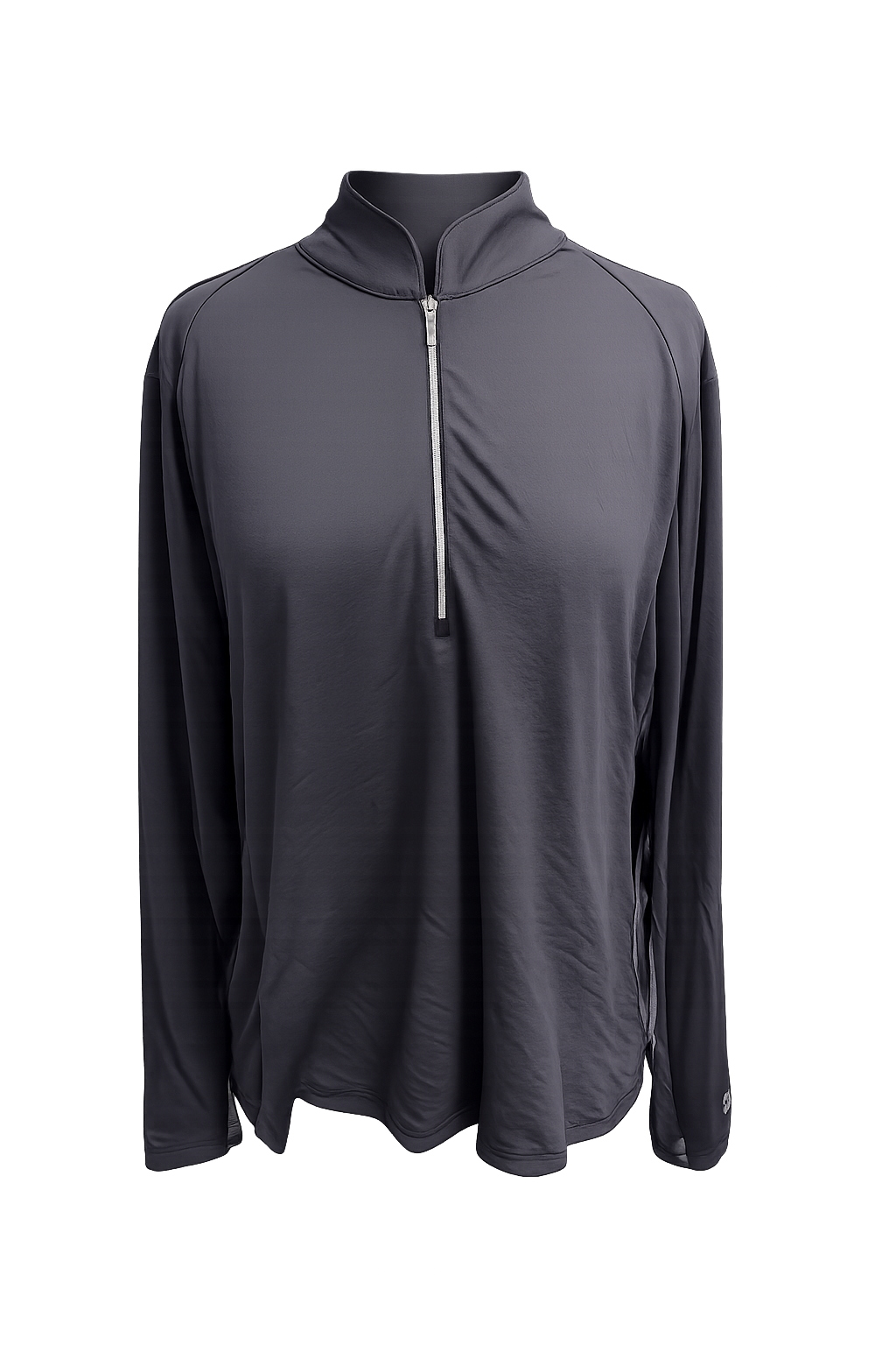 IBKUL Solid Long Sleeve Zip Mock - Black