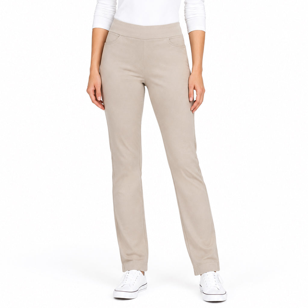 Slimsation Women's Narrow Golf Pants 31" Stone Size 8