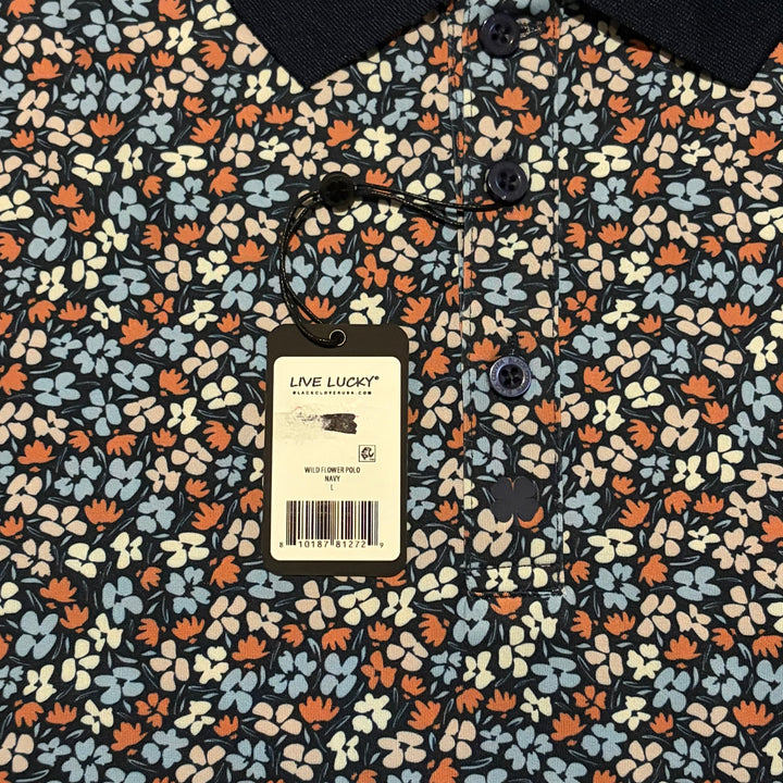 Black Clover Men's Golf Polo Wild Flower Navy Size L