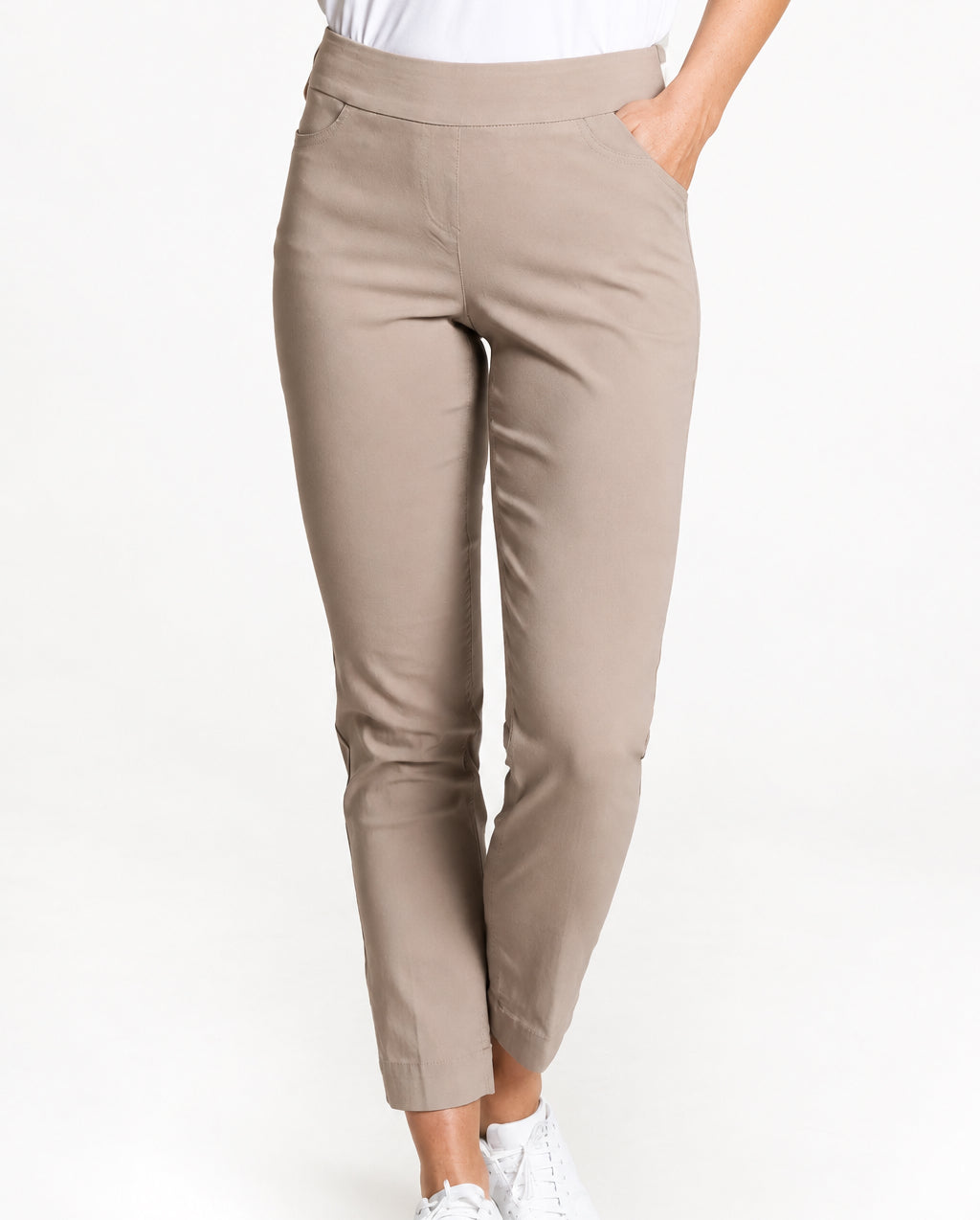 Slimsation Women's Golf Ankle Pants 29" Stone Size 8