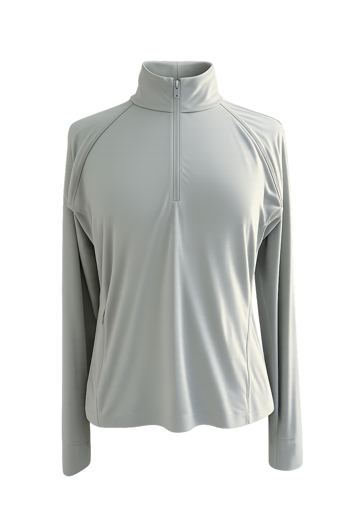 RLX Ralph Lauren Quarter Zip Top (W/Logo)  - Grey - Large