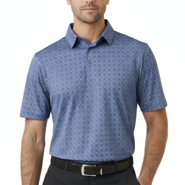 Straight Down Men's Golf Polo Sarasota Moonlight Size L
