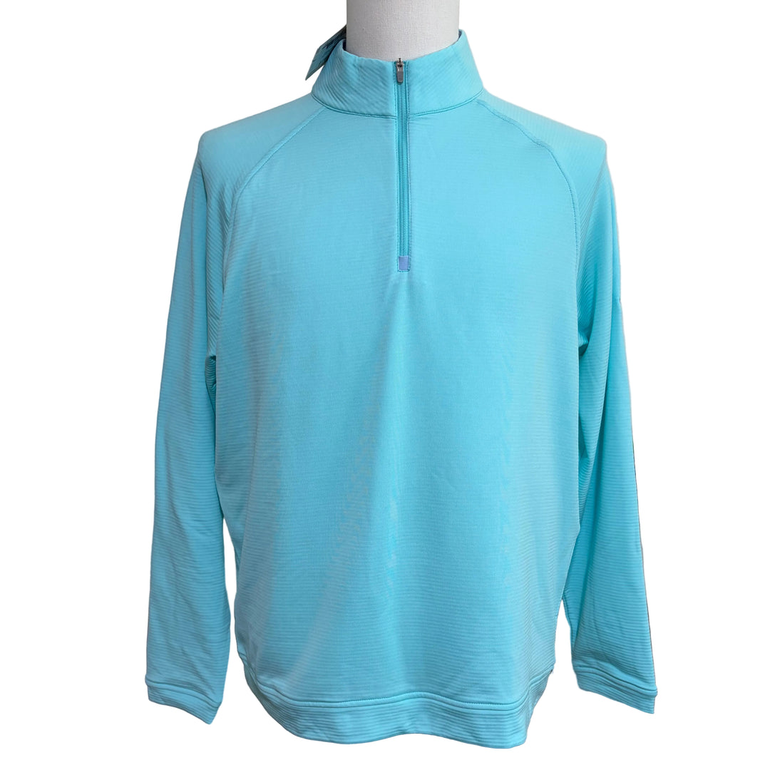 Peter Millar Beaumont Performance 1/4 Zip (w/logo) - Turquoise - Medium - Skorzie