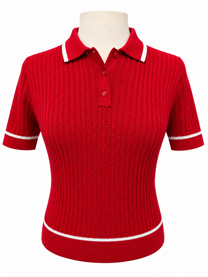 G/FORE Summer Friday Textured Sweater Polo - Lava - Small