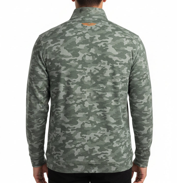 Straight Down Men's Golf Quarter Zip Arlington Dark Forest Size L
