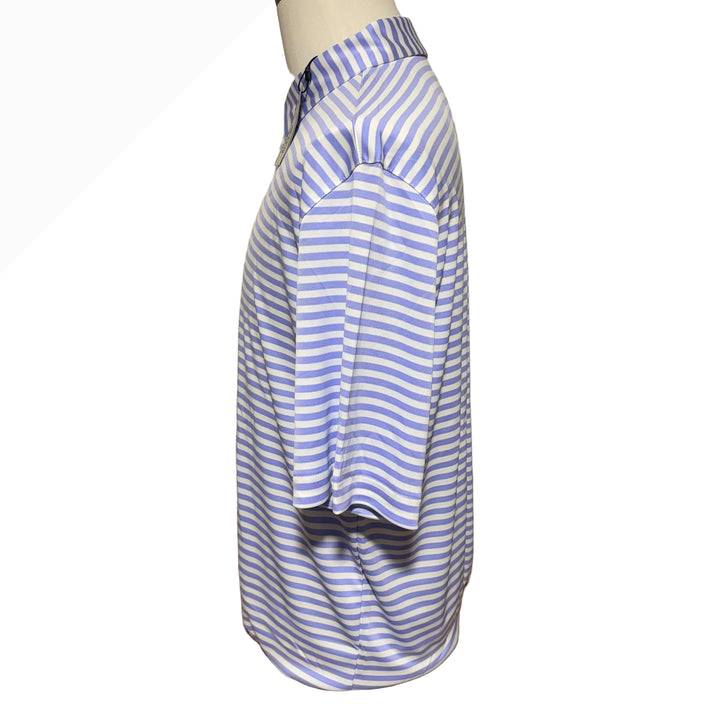 Greg Norman Recycled Microlux Stripe Polo - Lilac Sky/White - Large - Skorzie