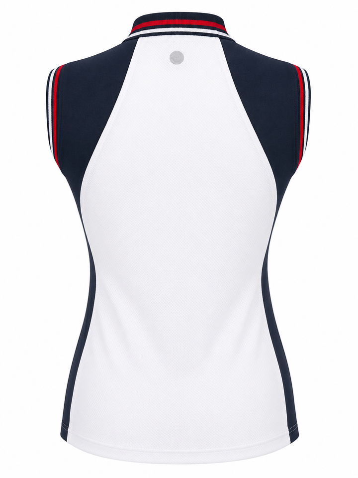 EP NY Sleeveless Color Block Polo (w/ logo) - XS