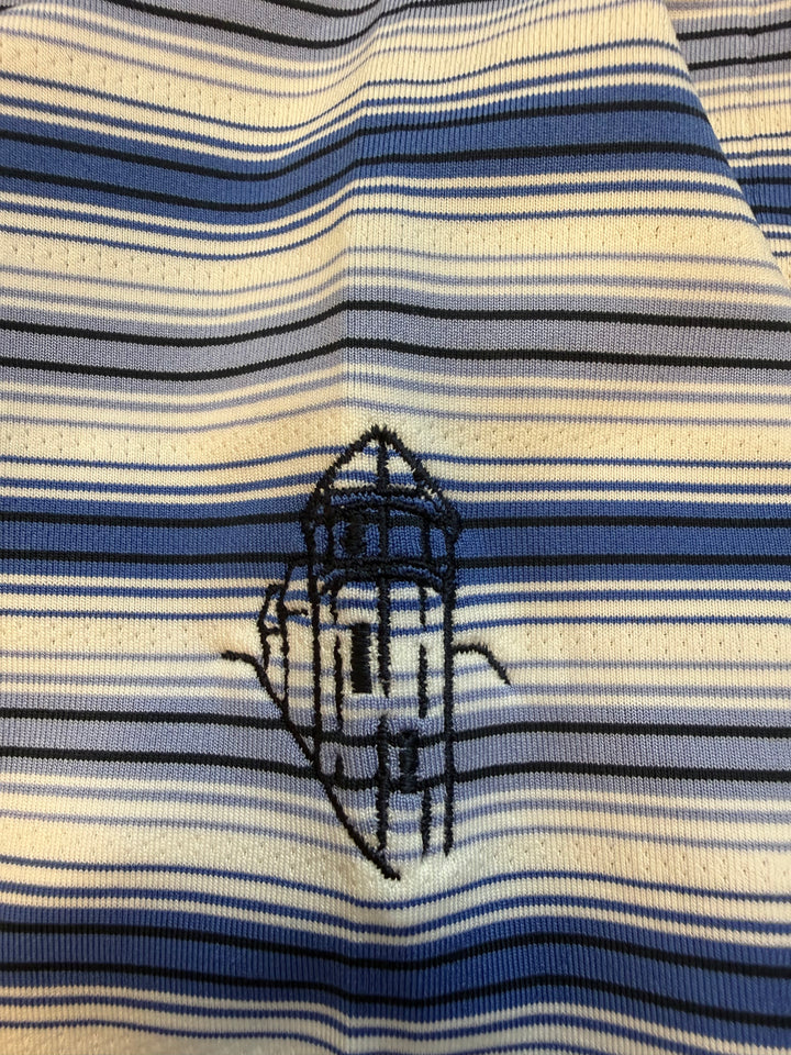 Dunning Golf Performance Polo (w/ logo) - Sapphire/Dewberry