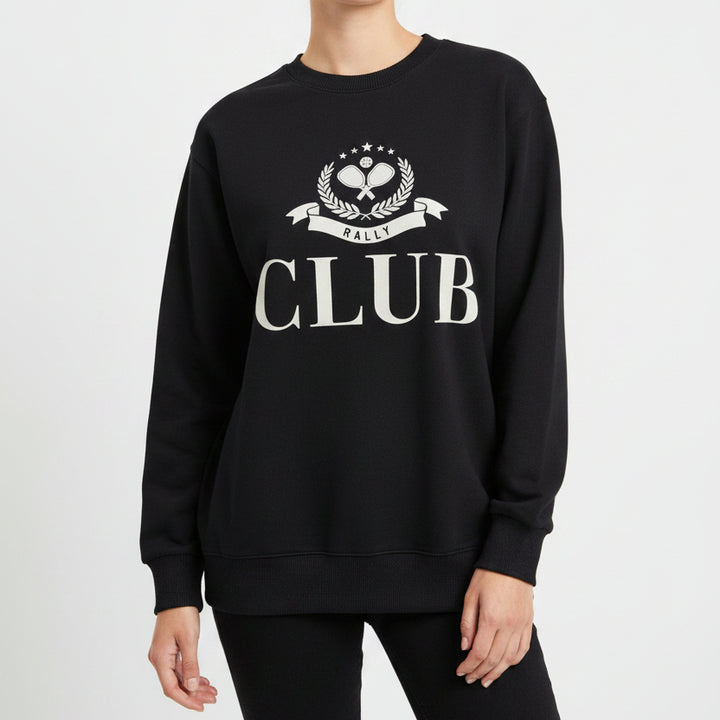 Rally Club Women's Sweatshirt "Rally Club" Logo Black