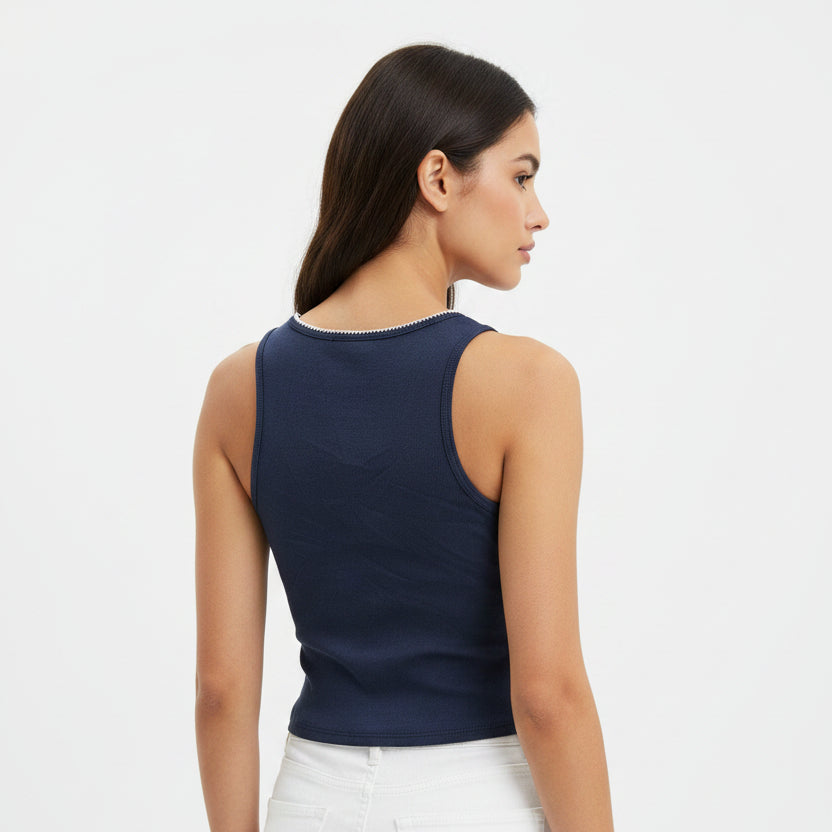 Z Supply Women's Tank Stately V-Neck Eclipse Size M - FINAL SALE ITEM (FINAL SALE ITEM)