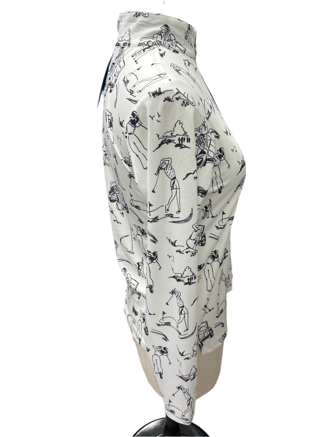 SanSoleil Golfers Long Sleeve - White/Black - Skorzie