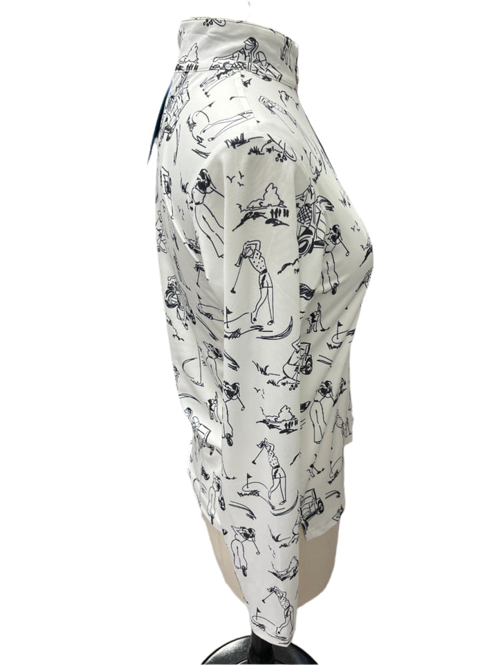 SanSoleil Golfers Long Sleeve - White/Black - Skorzie