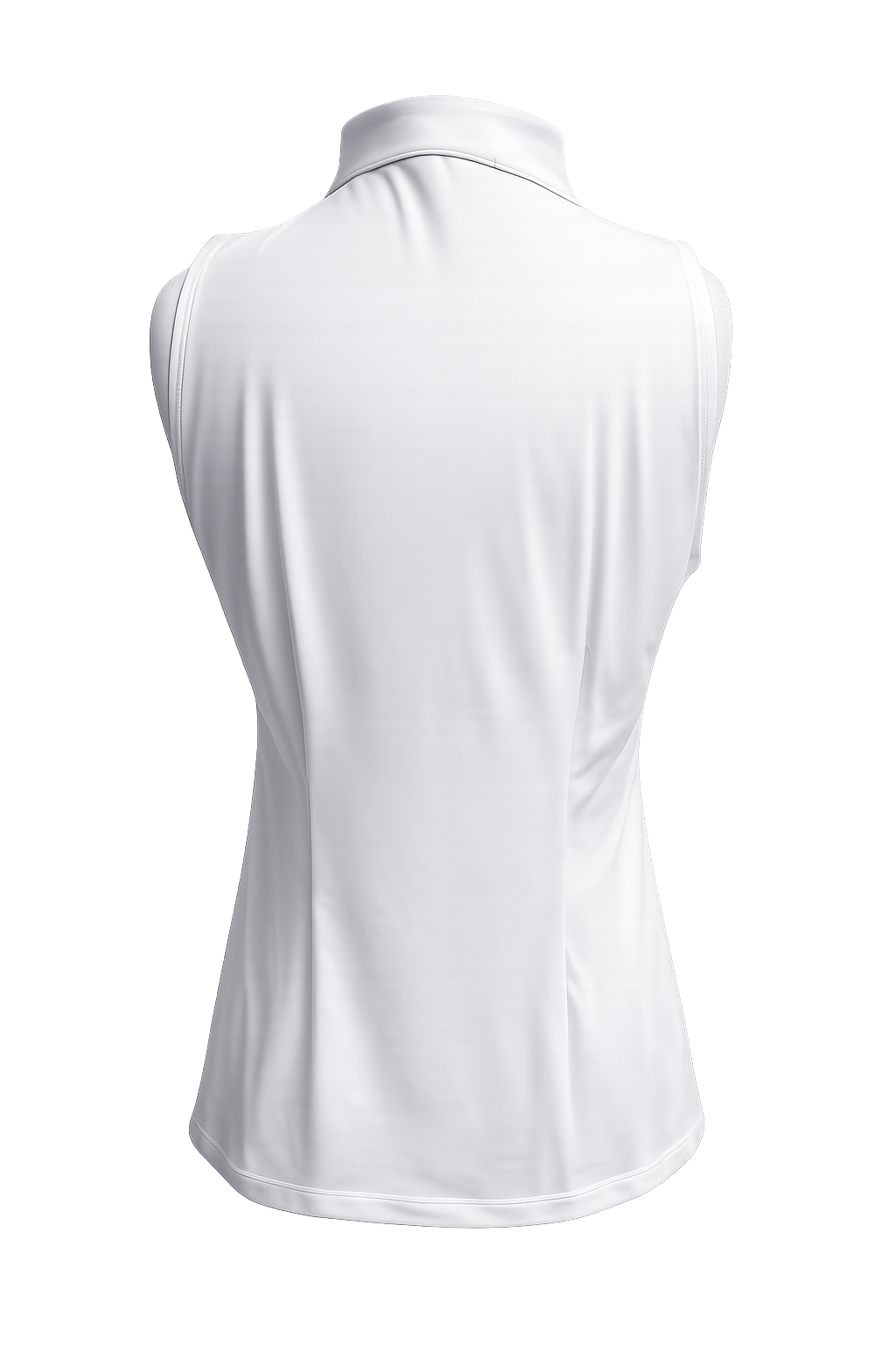 Amy Sport Isabel Sleeveless Top - White w/ Navy Collar Accent