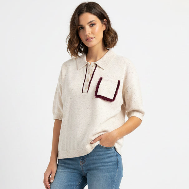 27 Miles Women's Sweater Angela Coconut/Pinot Size M