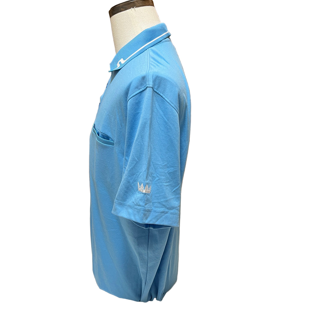 J.Lindeberg Bill American Fit Polo (w/ logo) - Ocean Blue - X-Large - Skorzie
