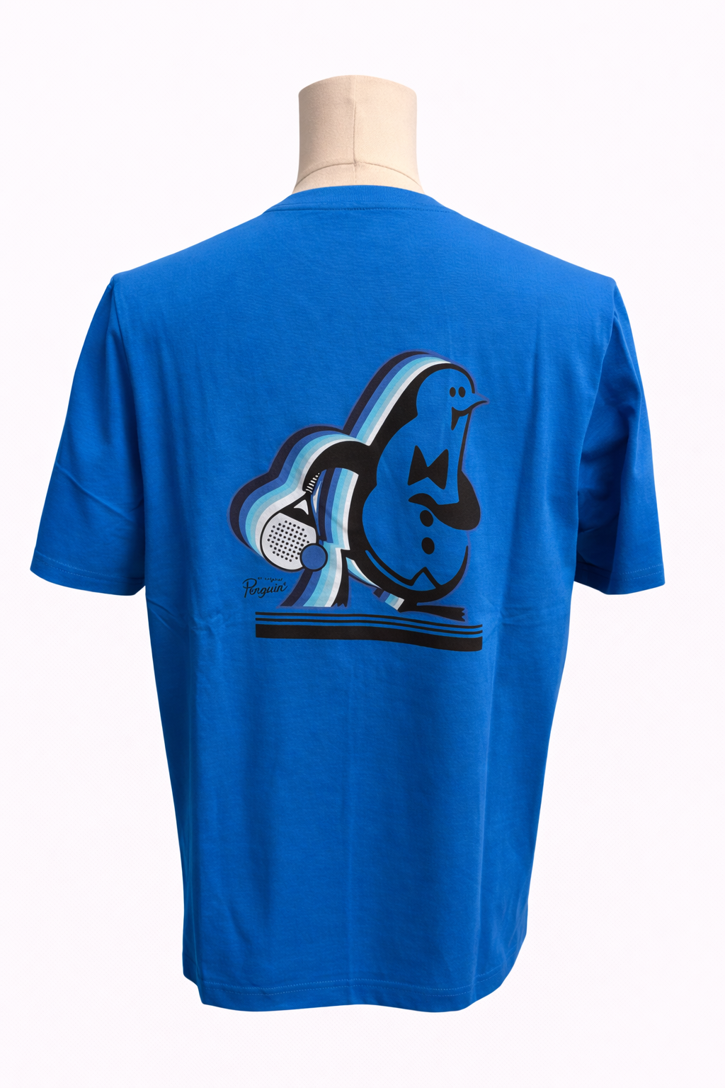 Penguin Pete with Paddle Graphic T-Shirt - Blue - Medium - Skorzie