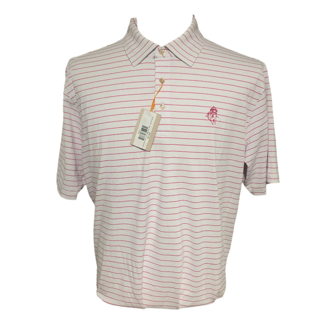 Peter Millar Avent Jersey Polo (w/ logo) - Pink/White - Skorzie
