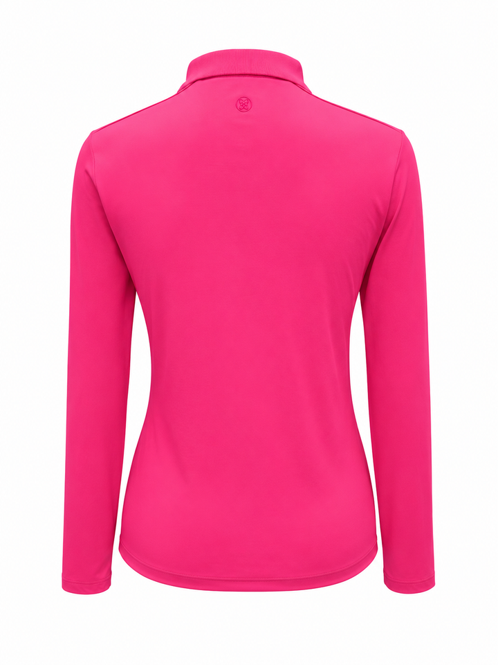G/FORE Silky Nylon Long Sleeve Zip Polo - Knock Out Pink - Small