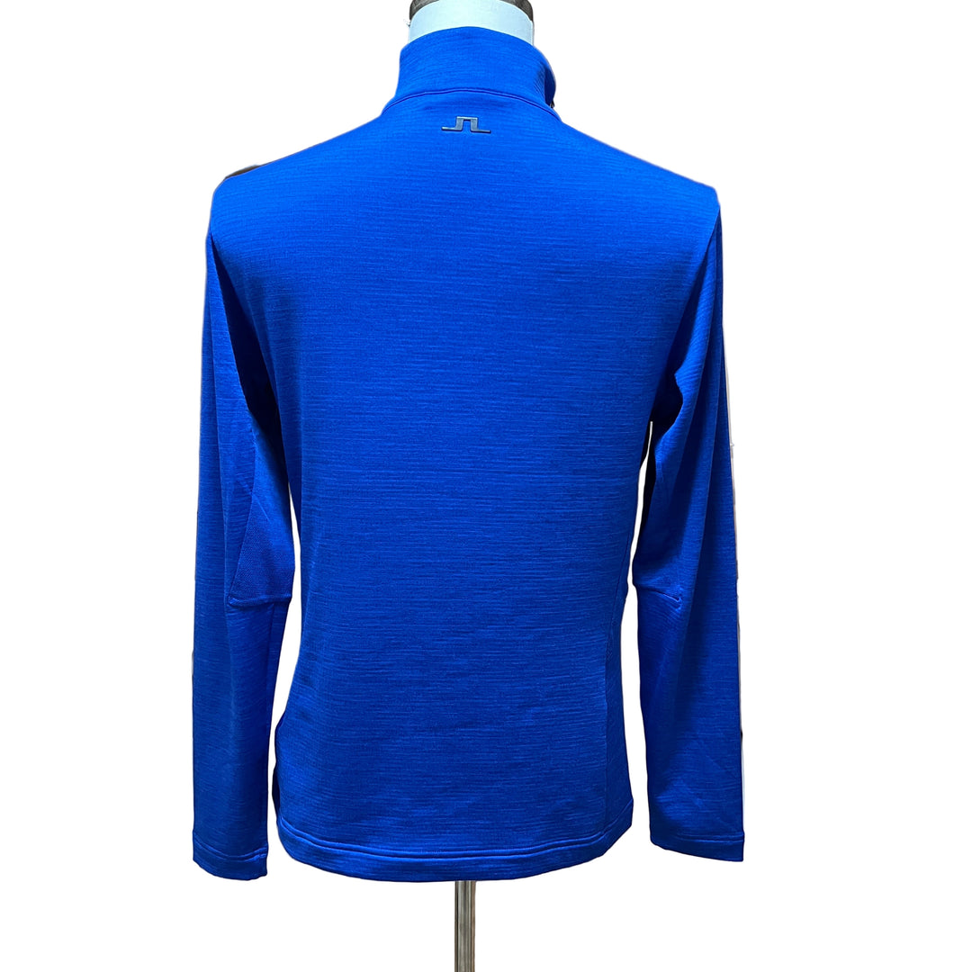 J.Lindeberg Destry Zip Mid Layer (w/logo) - Club Blue Melange - Skorzie