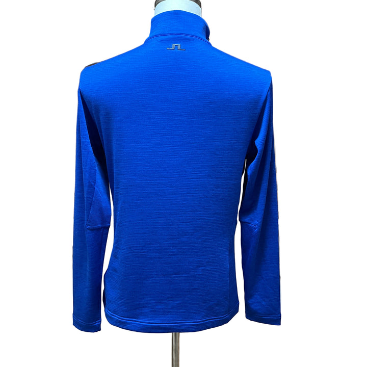 J.Lindeberg Destry Zip Mid Layer (w/logo) - Club Blue Melange - Skorzie