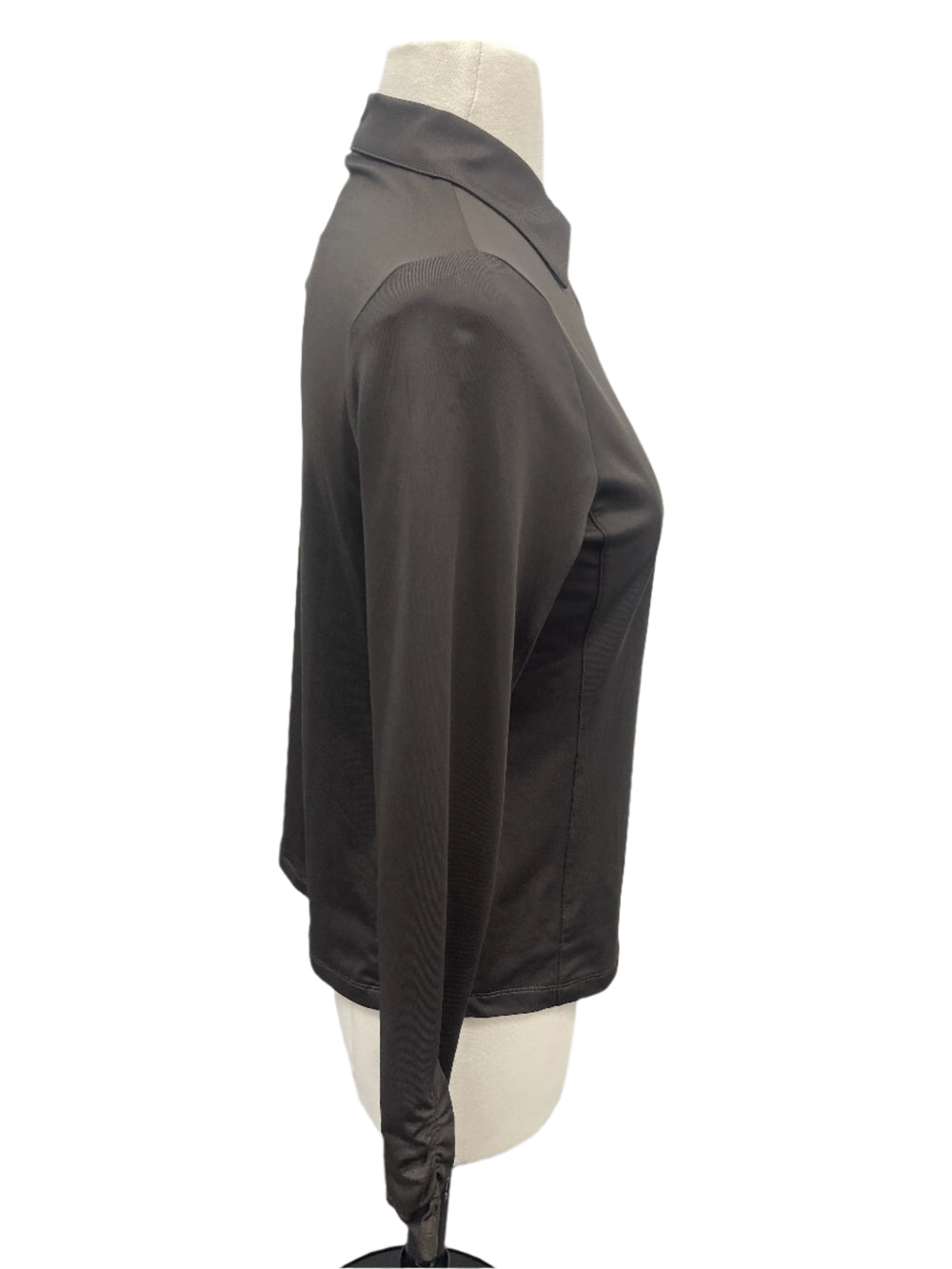 Golftini Long Sleeve Zip Polo - Cocoa - Small - Skorzie