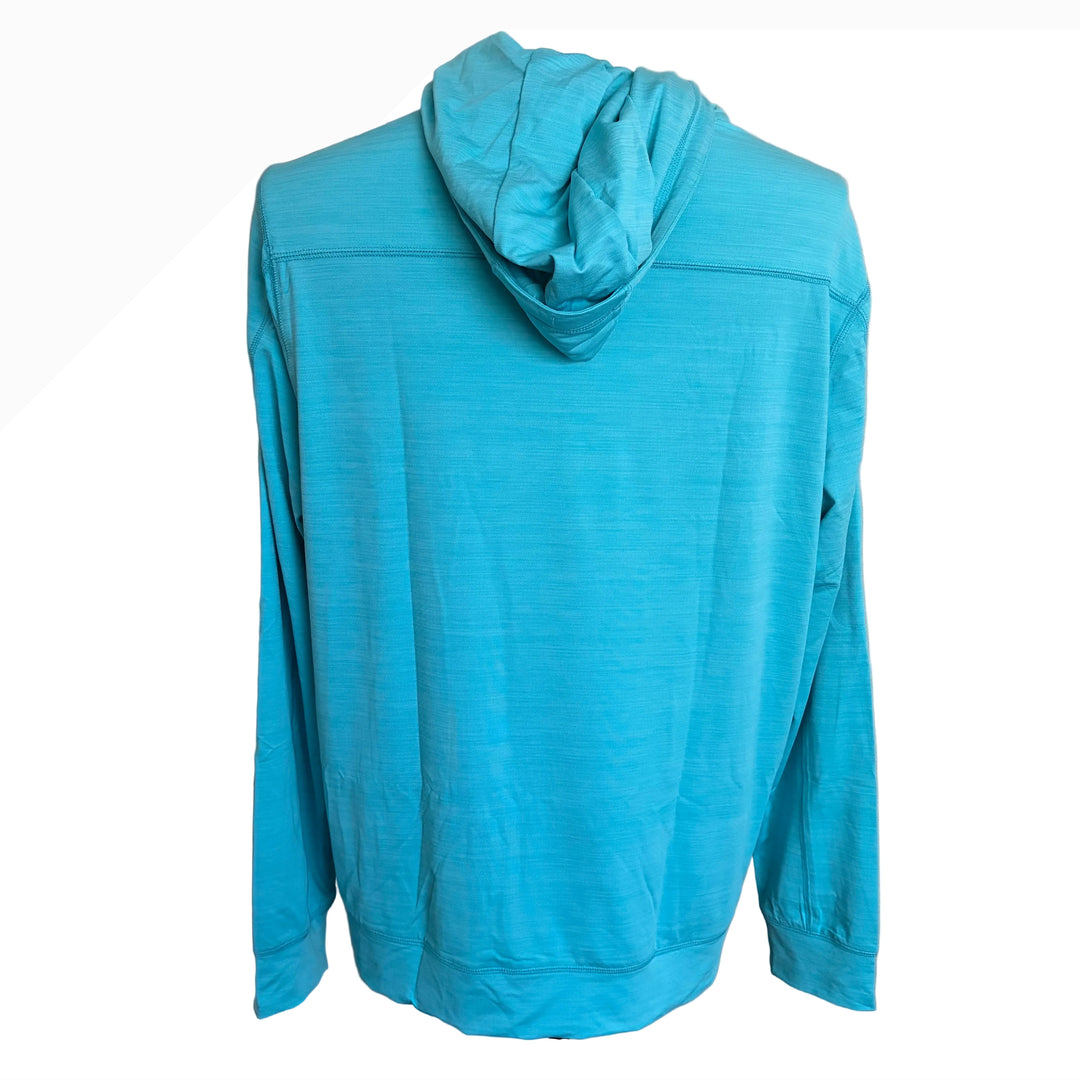 Greg Norman Men's Momentum Golf Hoodie - Turquoise Sea Heather - Large - Skorzie