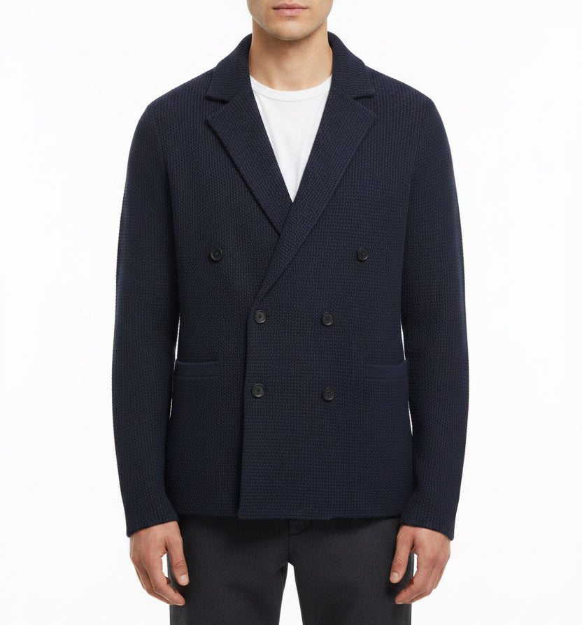 Greyson Men's Cardigan Saratoga Double Breasted Blazer Maltese Blue Size M