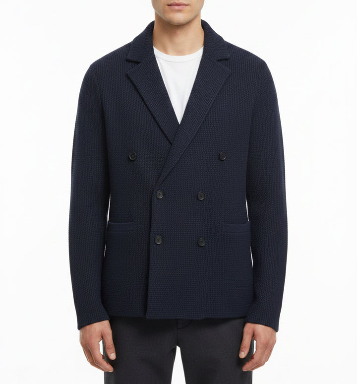 Greyson Men's Cardigan Saratoga Double Breasted Blazer Maltese Blue Size M