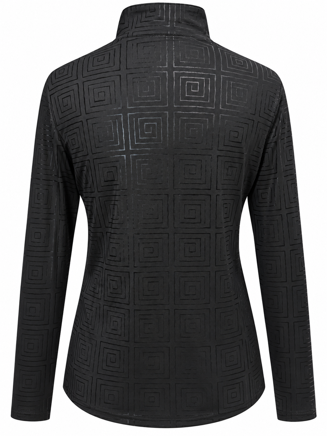 SanSoleil Maze Long Sleeve Foil Print Mock - Black