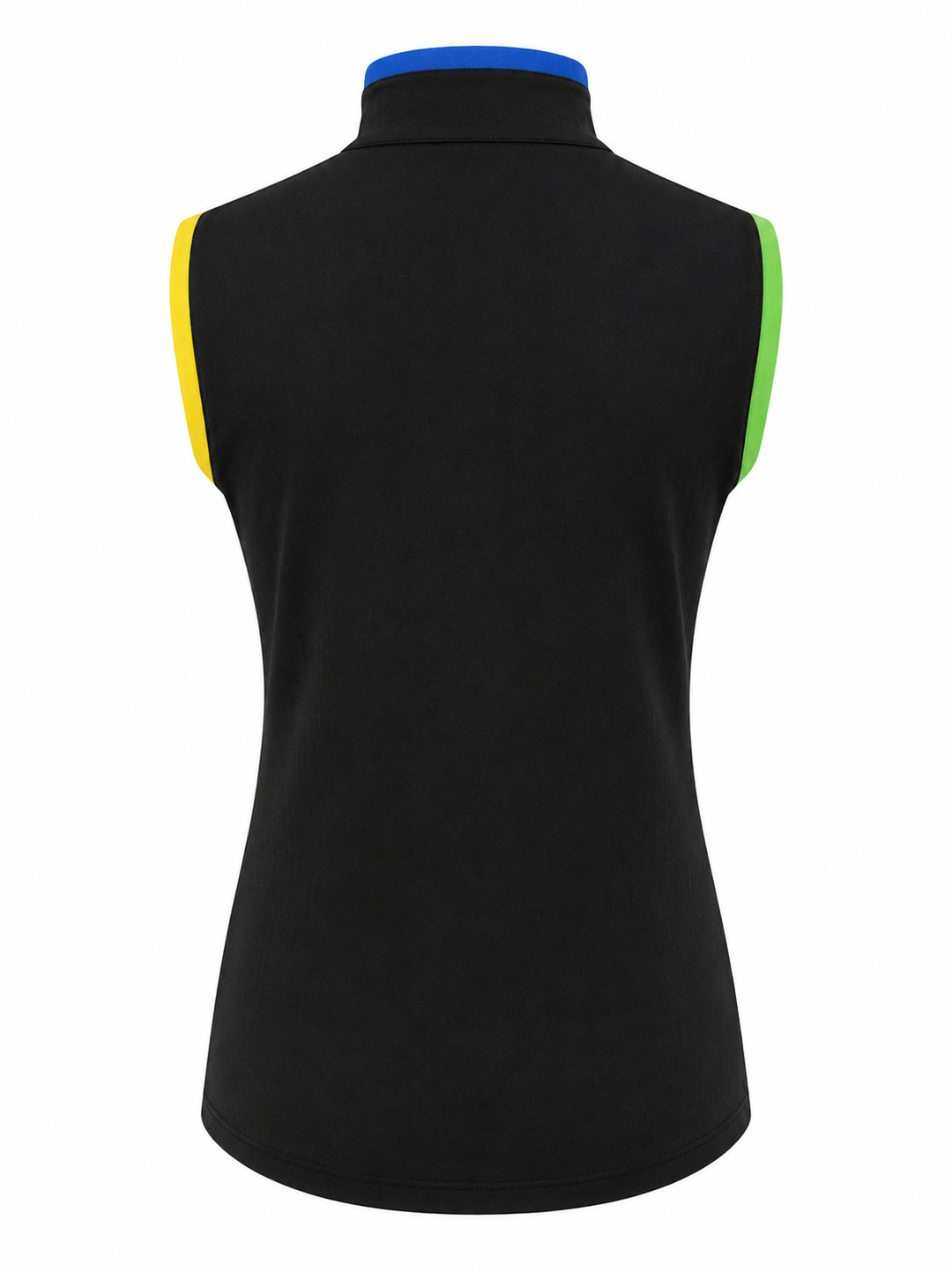 G-Lifestyle Womens Sleeveless Zip Polo - Black/Bright Multi - Medium