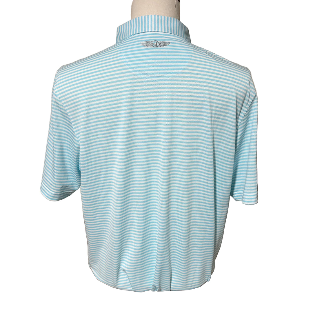 Straight Down Del Mar Stripe Polo (w/logo) - Tahoe