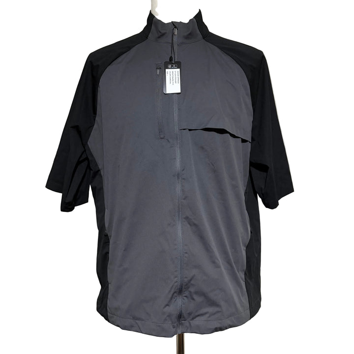 Greg Norman Weatherknit SS Block Full-Zip Jacket - Charcoal - Large - Skorzie