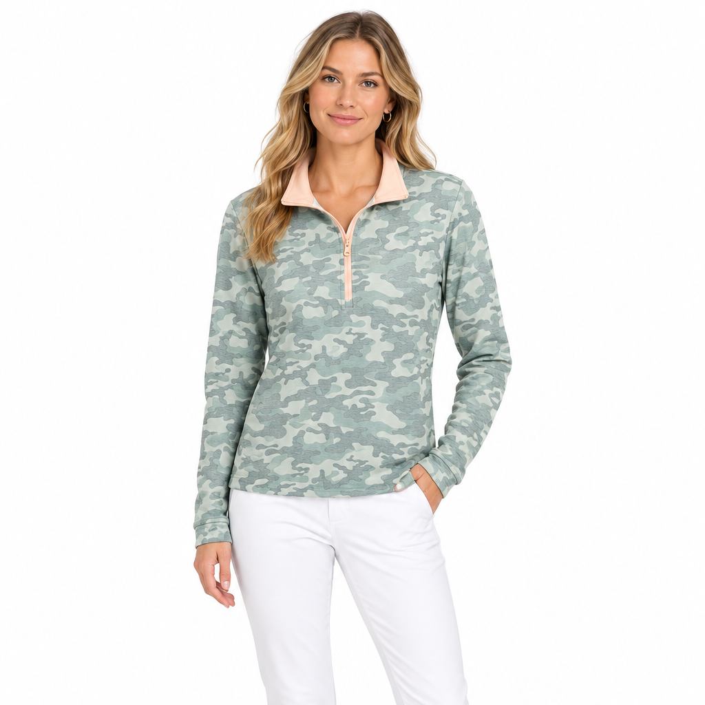 Straight Down Women's Quarter Zip Colville Lemongrass Size M