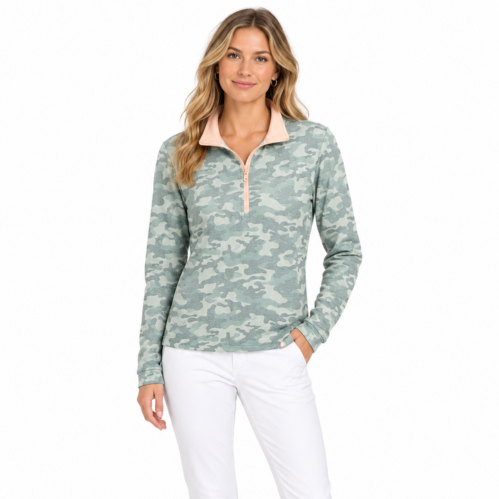 Straight Down Women's Quarter Zip Colville Lemongrass Size M