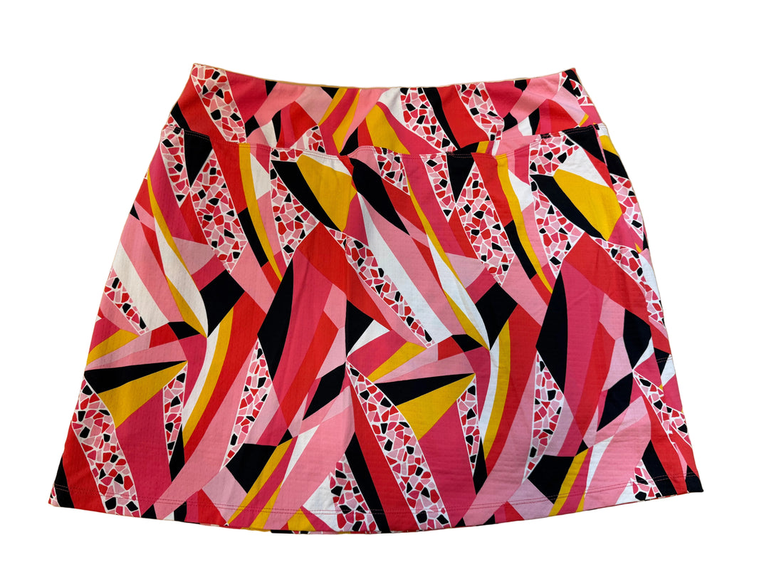 IBKUL Womens Brianna Print Skort 18" - Watermelon/Multi