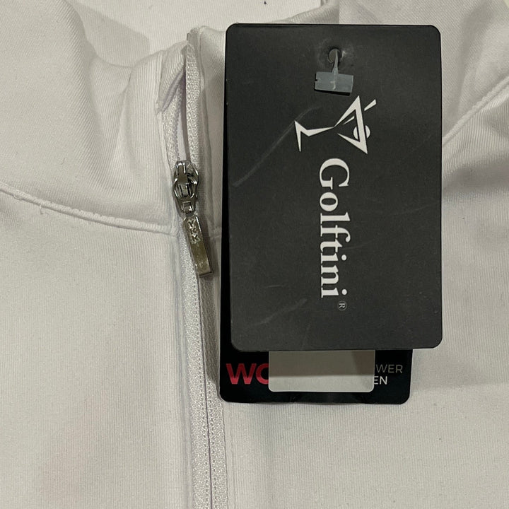 Golftini Women's L/S Fabulous Mock White/Silver Size XS - Skorzie