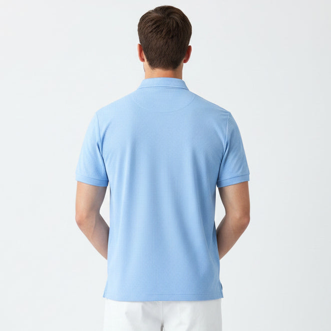 Original Penguin Men's Tennis Polo Seersucker Baby Blue Jay Size M