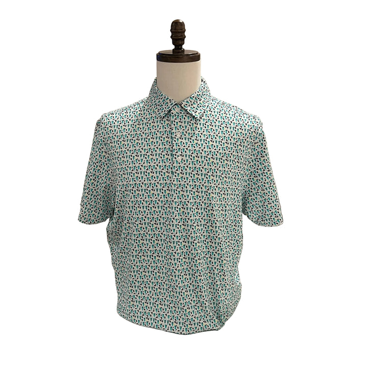 IBKUL Mini Cocktails Polo - Turquoise/Navy/Yellow - Large - Skorzie