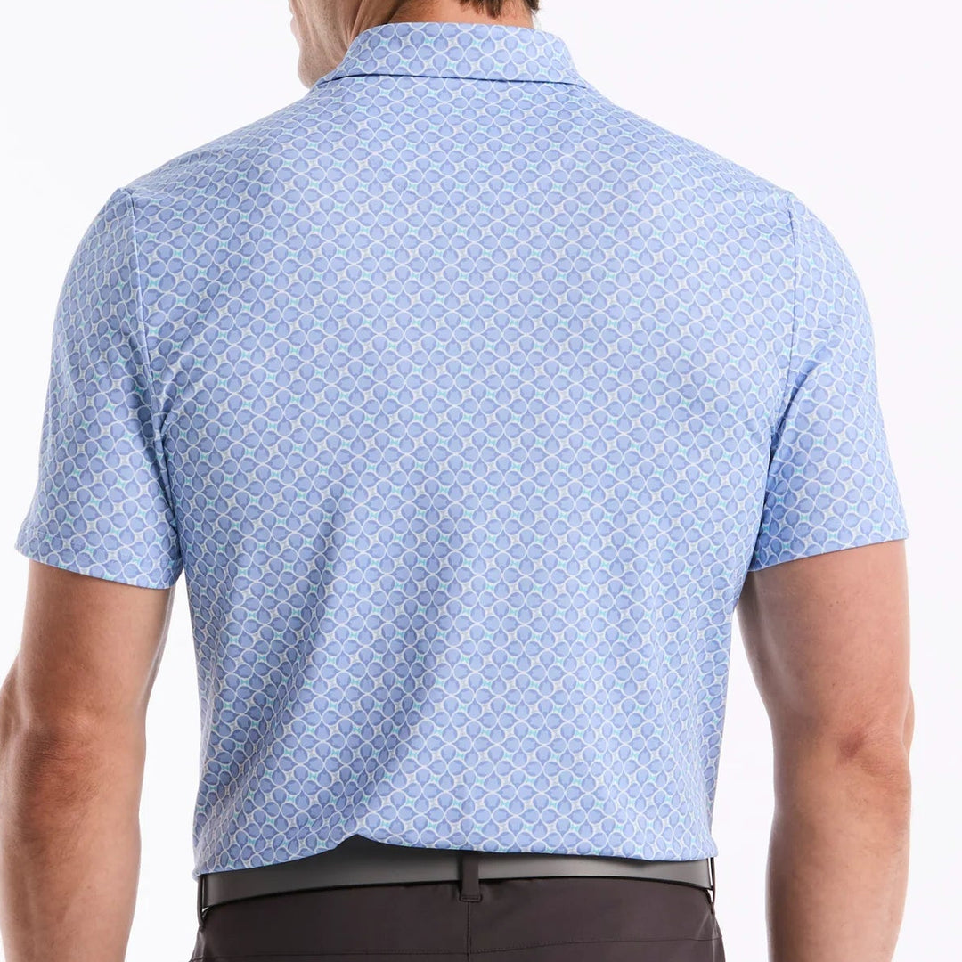 Penguin Mens Jack Birdseye View Novelty Short Sleeve Polo - Blue Jay