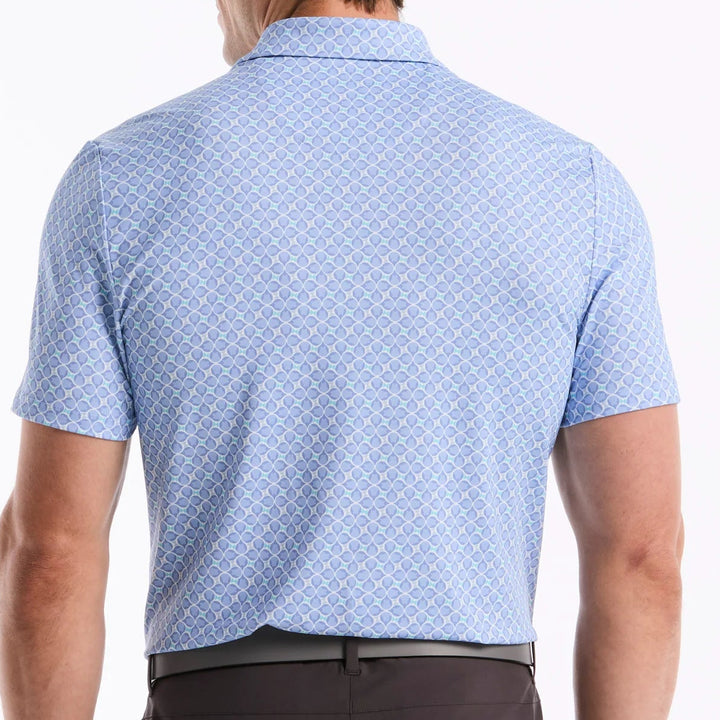 Penguin Mens Jack Birdseye View Novelty Short Sleeve Polo - Blue Jay