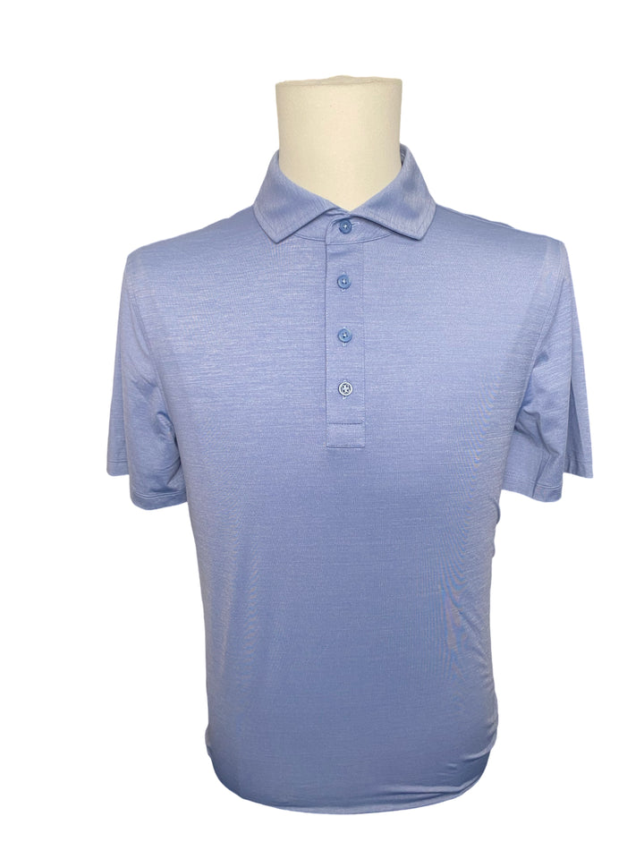 G/FORE MEN'S RIB GUSSET MÉLANGE ICE NYLON SPREAD COLLAR POLO- MEDIUM